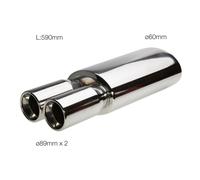 Simoni Racing Marmitta Doppio Scarico Acciaio Inox Tondo DOUBLE THUNDER ESR109