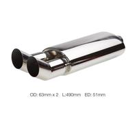 Simoni Racing Marmitta rotonda doppia DTM acciaio inox