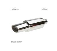 Marmitta universale inox uscita singola ovale 60mm ESR772