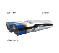 Marmitta universale titanio uscita rotonda doppia 66mm ESR758