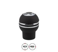 Simoni Racing Pomello Universale in Pelle Nera Liscia con Calotta Cromata