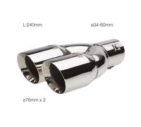 Simoni Racing Scarico Marmitta Terminale inox rotondo doppio inclinato - TRX/92