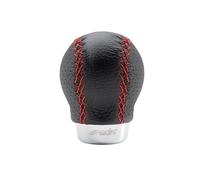 Simoni Racing SET/CR Pomello Set Red Seam per Leva Cambio, Universale per Auto, in eco-pelle Nera, Cuciture Rosse