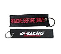 Simoni Racing SRK9 Portachiavi in Tessuto Remove Before Drive, Nero, Taglia Unica