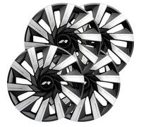 Simoni Racing TEC/15SB Set 4 Copricerchi Tecna 15 Pollici, copriruota Auto Nero e Silver