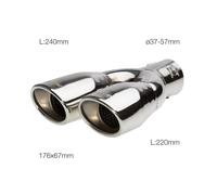 Simoni Racing Terminale Doppio Scarico in Acciaio Inox Ovale e Inclinato Destra