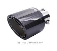 Terminale scarico universale carbonio singolo rotondo inclinato 38-64mm TRX/121C
