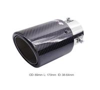 Terminale scarico universale carbonio singolo rotondo inclinato 38-64mm TRX/119C