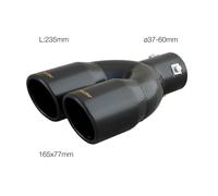 Terminale scarico universale inox nero doppio 37-60mm TRX/18N