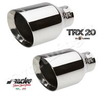 Simoni Racing Terminali di Scarico in Acciaio Inox Rotondo Inclinato 2 Pz Coppia