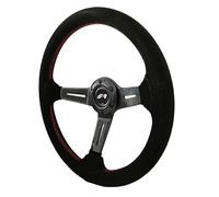 Simoni Racing Tommi Volante Sportivo Universale in Camoscio Nero, Razze in Vero Carbonio