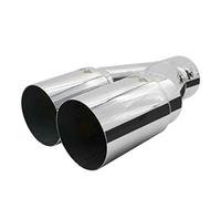Simoni Racing TRX/107 Terminale di Scarico Universale Disassato, Uscita Doppia Dritta Tonda 260 mm, in Acciaio Inox