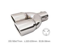 Terminale scarico universale inox tondo doppio inclinato 35-58mm left