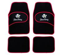 Set 4 Tappeti Universali "Daisy Red" con Bordi Rossi Simoni Racing