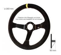 Simoni Racing Car350C Volante Sportivo Universale a Calice Camoscio Nero Ø 350mm