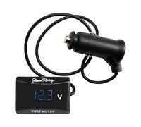 Simoni Racing VOLT/1 Voltmetro Digitale 12V a Presa Accendisigari con Interruttore ON/OFF, Display LED Blu, Misuratore Tensione Batteria per Auto Camper e Furgoni, Plug and Play, Colore Nero
