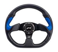 Simoni Racing Volante sportivo X2 Poly Eco-pelle nero-blu 330 mm