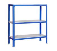 Simonrack 442100209901033 - Scaffalature metalliche senza viti (900 x 1000 x 300 mm, 150 kg/mensola, 3 ripiani metallici) blu/bianco