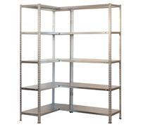 Simonrack 8435104973097 Scaffale Metallo Garage Angolo 10 Livelli con capacità di Carico di 80 kg, ZINCATO, 1800x1000x400
