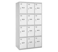 SimonRack Armadietti Spogliatoio Metallico 12 Porte 1800x900x500 Grigio/Bianco, Metallo