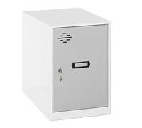 SimonRack Armadietto Metallico Piccolo; Armadio Metallico per Archiviazione, Armadio Multiuso, 475x300x500 mm, Bianco/Grigio - Simonlocker