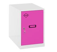 SimonRack Armadietto Metallico Piccolo; Armadio Metallico per Archiviazione, Armadio Multiuso, 475x400x500 mm, Bianco/Rosa - Simonlocker
