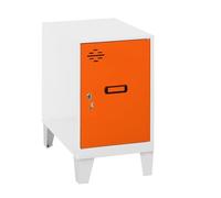 SimonRack Armadietto Metallico Piccolo; Armadio Metallico per Archiviazione, Armadio Multiuso, 575x400x500 mm, Bianco/Arancione - Simonlocker
