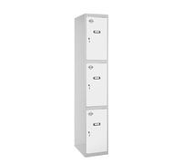 SimonRack Armadietto Spogliatoio Metallico 3 Porte, Metallo, Grigio/Bianco, 1800x400x500