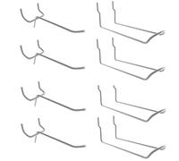 SimonRack Assortimento di ganci doppi a bordo perforato, 8 pezzi, zincati