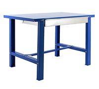 Simonrack Banco da lavoro industriale con cassetto BT6 Simonwork Metalic Blu 830x1500x730 mm - banco da lavoro resistente 800 kg di capacità per ripiano