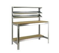 SimonRack Banco da Lavoro Officina, Capacità di Peso 400 kg, 1445x910x610 mm, Tavolo da Lavoro, Zincato/Lengo - BT1