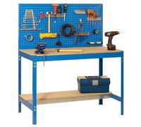 SimonRack Banco da Lavoro Officina, Capacità di Peso 600 kg, 1445x1510x610 mm, Tavolo da Lavoro, Blu/Lengo - BT2