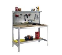SimonRack Banco da Lavoro Officina, Capacità di Peso 600 kg, 1445x1510x610 mm, Tavolo da Lavoro, Zincato/Lengo - BT3
