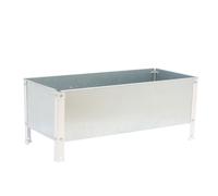 Simonrack Giardiniere Esterni, Fori di Drenaggio, Capacità 100 L, 410 x 900 x 400 mm Bianco/Zincato -Simon Garden