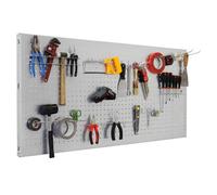 SimonRack Pannello Portautensili in Metallo, Pannelli per attrezzi, Include 22 Ganci e 3 Mensole, 1500x600 mm, Zincato - Simonwork