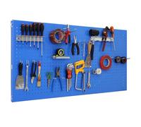 SimonRack Pannello Portautensili in Metallo, Pannelli per attrezzi, Include 22 Ganci e 3 Mensole, 1500x600 mm, Blu - Simonwork