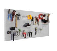 SimonRack Pannello Portautensili in Metallo, Pannelli per attrezzi, Include 22 Ganci e 3 Mensole, 900x600 mm, Zincato - Simonwork
