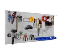 SimonRack Pannello Portautensili in Metallo, Pannelli per attrezzi, Include 22 Ganci e 8 Mensole, 1200x600 mm, Zincato - Simonwork