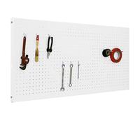 SimonRack Pannello Portautensili in Metallo, Pannelli per attrezzi, Include 8 Ganci, 1200x600 mm, Bianco - Simonwork
