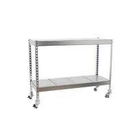 SimonRack Scaffalatura industriale, 975x1200x750 mm, 75 kg di punto flessione, 2 ripiani, scaffali stoccaggio, scaffali metallici, include ruote, zincato - SimonWorkshop