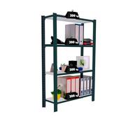 SimonRack Scaffalatura metallica per stoccaggio, 4 ripiani, alta capacità di carico 200 kg, 1500 x 900 x 300 mm, scaffalatura per ufficio, antracite/bianco