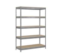 SimonRack Scaffalature in metallo, 2000x1200x600 mm, 300 kg di punto flessione, 5 ripiani in legno, scaffalature di stoccaggio, scaffalature industriali, zincate/legno - SimonWorkshop