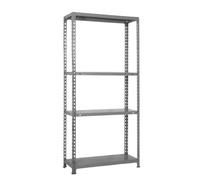 Simonrack - Scaffale in metallo senza viti Ecoclick a 4 ripiani, 1600 x 800 x 400 mm, scaffale in metallo, capacità totale per trasportare ruote