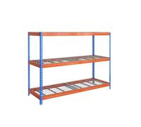 SimonRack Scaffale metallico, 300 kg di punto flessione, 2000x1800x600 mm, 3 ripiani, scaffalatura, scaffalatura industriale, blu/arancione - SimonWorkshop