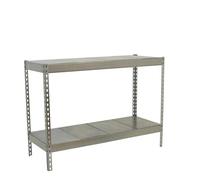 SimonRack Scaffale metallico, 400 kg di punto flessione, 900x1200x600 mm, 2 ripiani, scaffalatura, scaffalatura industriale, zincato - SimonWorkshop