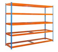 Simonrack - Scaffale metallico a 5 ripiani, 2000 x 1500 x 750 mm, kit ECOFORTE - Blu - Arancione