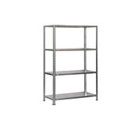 SimonRack Scaffale Metallo Garage, 4 Ripiani, 100 kg di Punto di Flessione, 1500x900x400 mm, Con Viti, Scaffale Garage, Zincato - Comfort