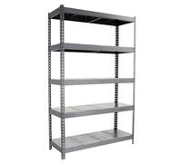 Simonrack Scaffale Metallo Garage, 5 Ripiani, 400 kg di Punto Flessione, 2000x1200x750 mm, Scaffale Garage Officina, Zincato - SimonTaller