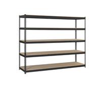 SimonRack Scaffale Metallo Garage, 5 Ripiani Legno, 400 kg di Punto Flessione, 2500x1200x600 mm, Scaffale Garage Officina, Antracite/Legno - SimonTaller