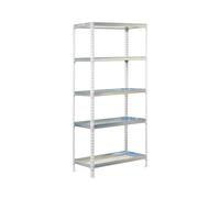 SimonRack Scaffale senza tornelli da giardino 5 ripiani Bianco/Galvanizzato 1800x900x400 mm - Scaffale da giardino - garden - stoccaggio da giardino 180 kg di capacità per ripiano